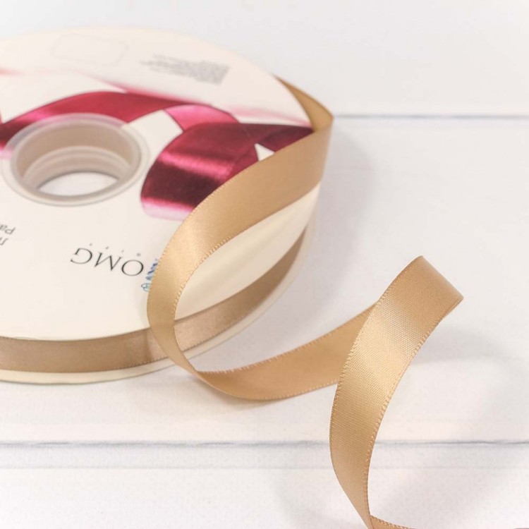 556-15/826 Лента Атласная Полиэстер класс А 1,5см*100ярд Золотой 1/18 1/72