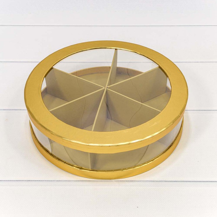 720890/1 Коробка Круглая 25*7 сборная Золотой 1/14