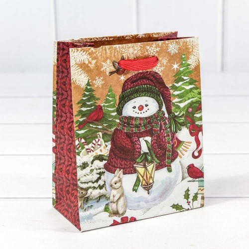 300367H Пакет подарочный крафт "Новогодний" (микс) 12*15*6,7 см 1/20 1/600