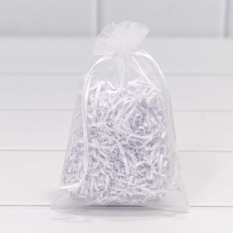 000801-6H Мешочки из органзы 11*16 см однотонные белый 1/100 1/5000