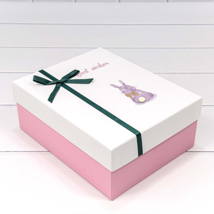 720663/8 Коробки Прямоугольные Набор 1/3 25,5*20,5*10,5 с бантиком и хвостиком "Best wishes" 1/30