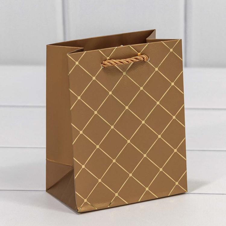 000391H/4 Пакет подарочный "Ромб" Бронзовый 12*15*7 210г 1/20 1/480