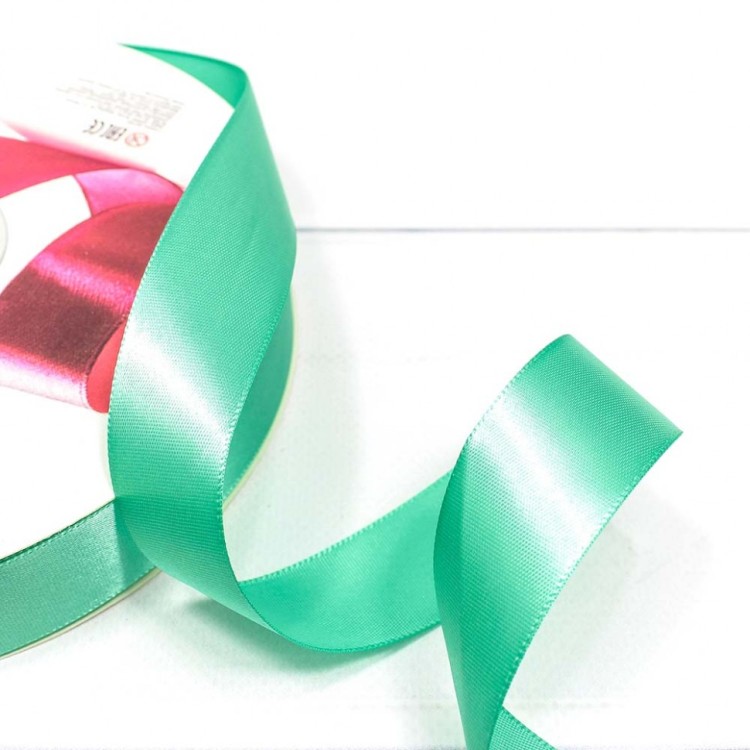 556-25/323 Лента Атласная Полиэстер класс А 2,5см*100ярд Мятный 1/8 1/32