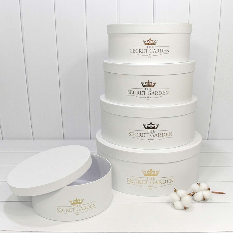 720888/2 Коробки Круглые Набор 1/5 37,5*14,5 "The Secret Garden" Белый 1/6