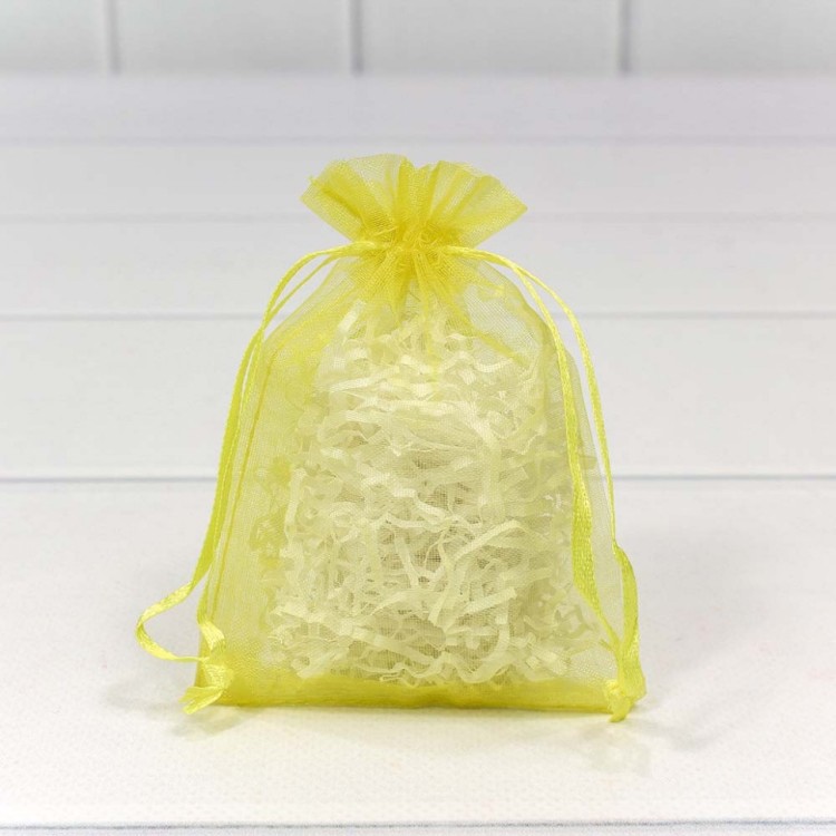 000801-14I Мешочки из органзы 9*12см однотонные желтый 1/100 1/3000
