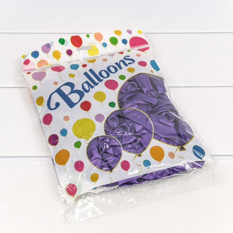 13100/6 Шарики воздушные из латекса "Перламутр" 7"/18см (100 шт.) 1,5г Фиолетовый 1/100
