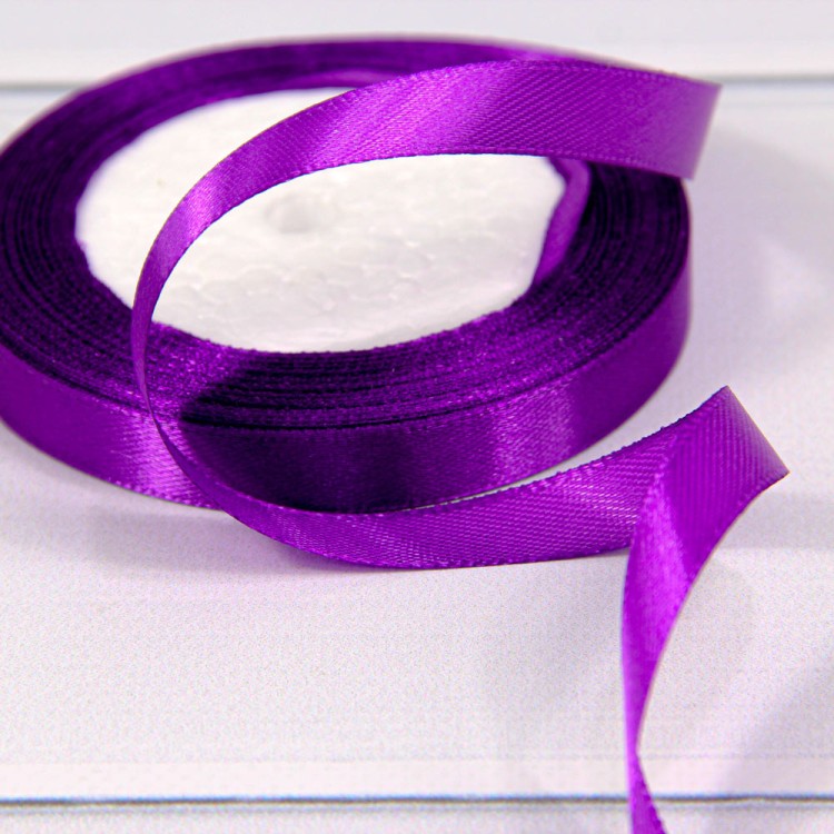 562-12/35 Лента Атласная Сатин 1,2см*25ярд Тёмно-фиолетовый 1/10 1/120