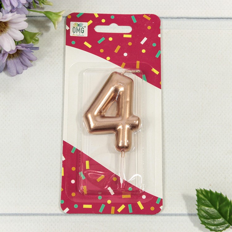 20010-91/4 Свеча для торта Цифра 4 Бронзовый 6см 1/12 1/120