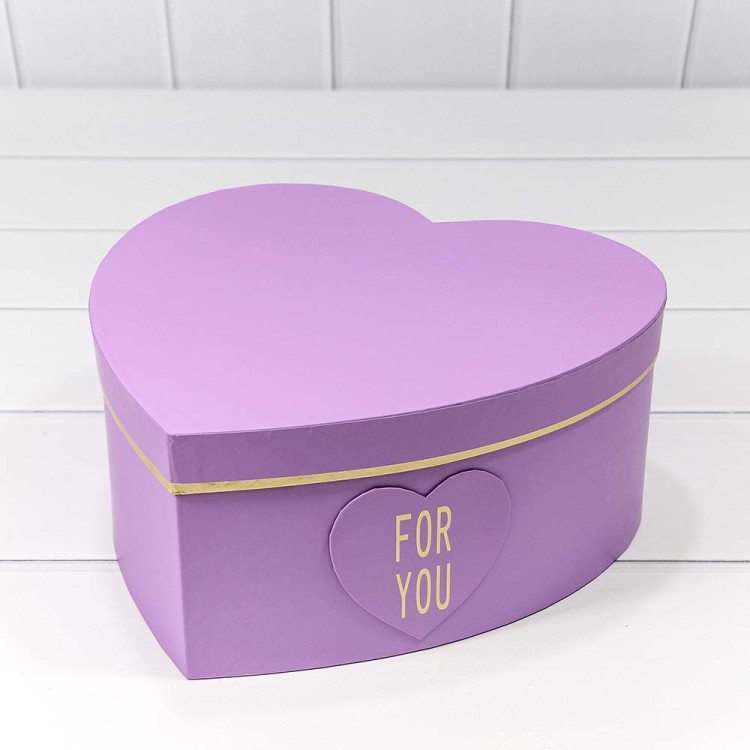 750380/1 Коробки "Сердце" Набор 1/3 27*27*12 "For you" Сиреневый 1/18