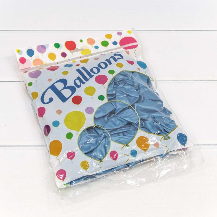 13100/7 Шарики воздушные из латекса "Перламутр" 7"/18см (100 шт.) 1,5г Голубой 1/100