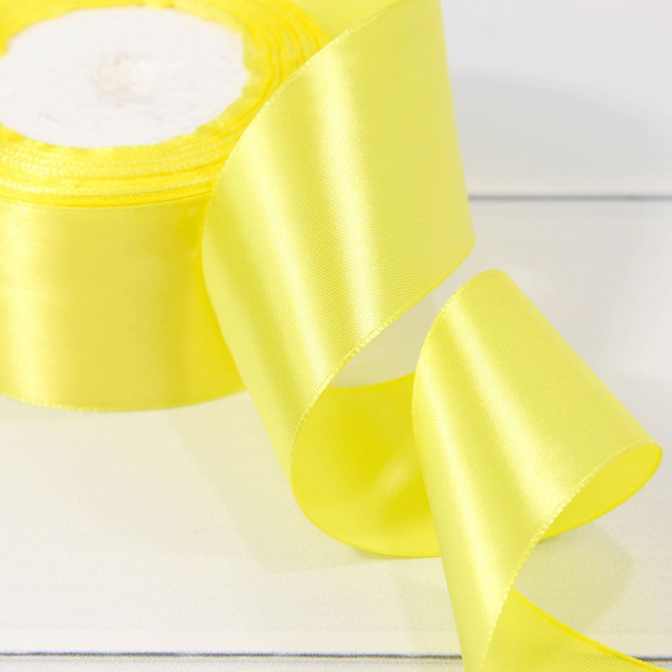 562-50/192 Лента Атласная Сатин 5см*25ярд Ярко-жёлтый 1/4 1/160
