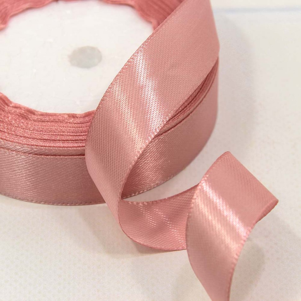 562-20/75 Лента Атласная Сатин 2см*25ярд Умеренный розовый 1/10 1/400