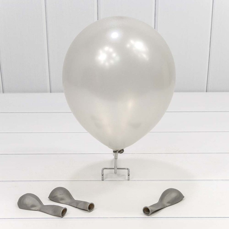 13100/9 Шарики воздушные из латекса "Перламутр" 7"/18см (100 шт.) 1,5г Серебряный 1/100