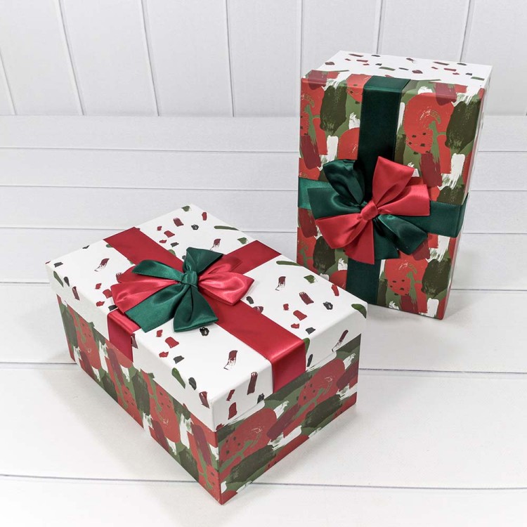 720300-236 Коробки Прямоугольные Набор 1/3 26*18*12 с атласным бантом (ассортимент) 1/30