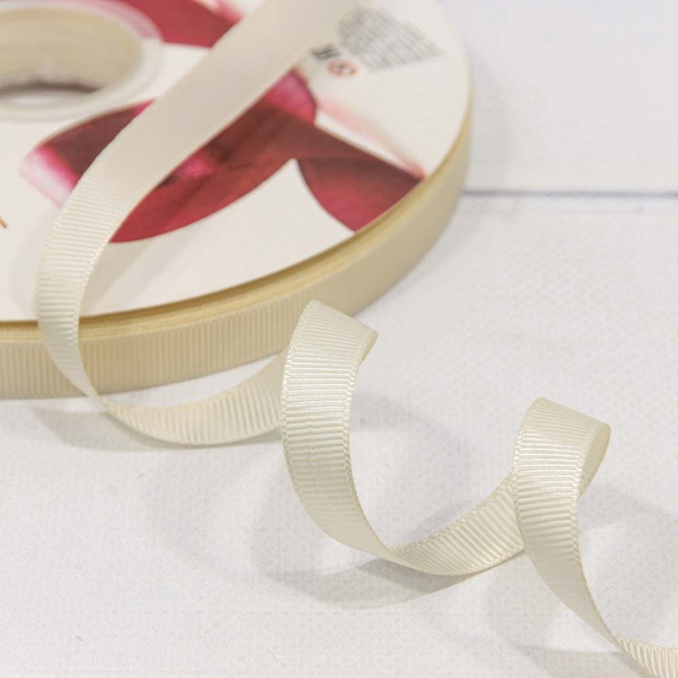 563-12/08 Лента Репсовая 1,2см*100ярд Бледно-золотистый 1/21 1/84