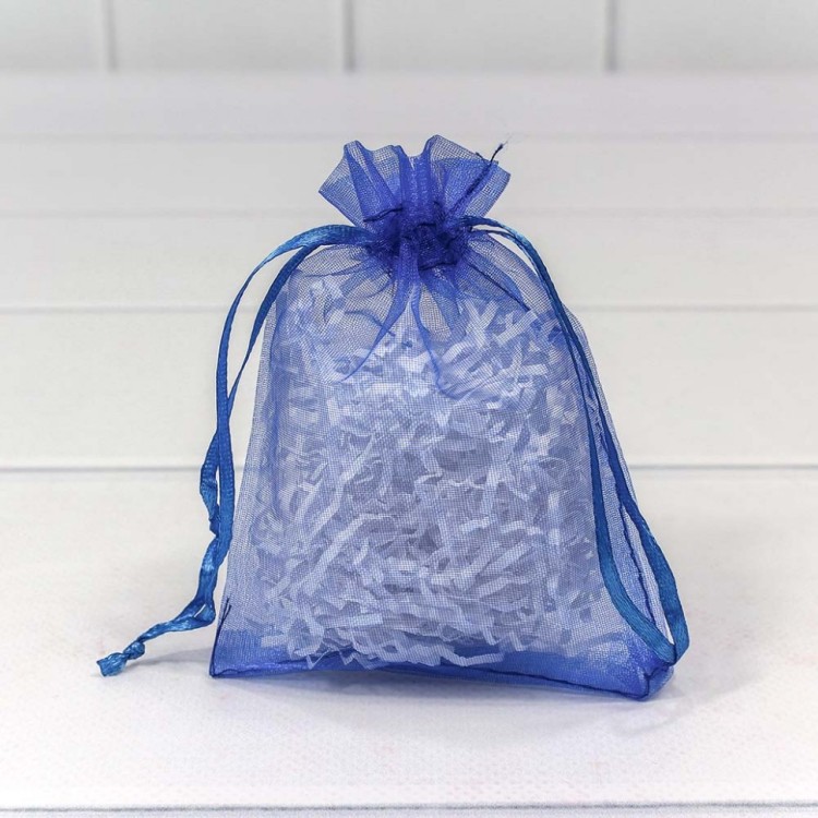 000801-2I Мешочки из органзы 9*12 см однотонные синий 1/100 1/5000