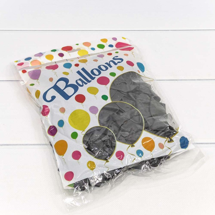 13100/10 Шарики воздушные из латекса "Перламутр" 7"/18см (100 шт.) 1,5г Чёрный 1/100