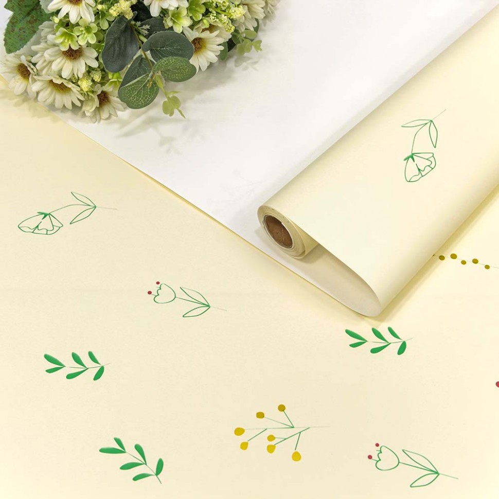 001387/2 Плёнка 0,58*10м матовая "Веточки" 60мкм Светло-жёлтый 1/30 001387/2 Плёнка 0,58*10м матовая "Веточки" 60мкм Светло-жёлтый 1/30