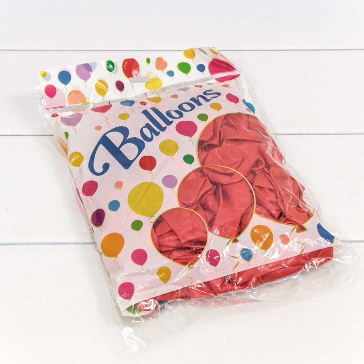 13100/11 Шарики воздушные из латекса "Перламутр" 7"/18см (100 шт.) 1,5г Красный 1/100