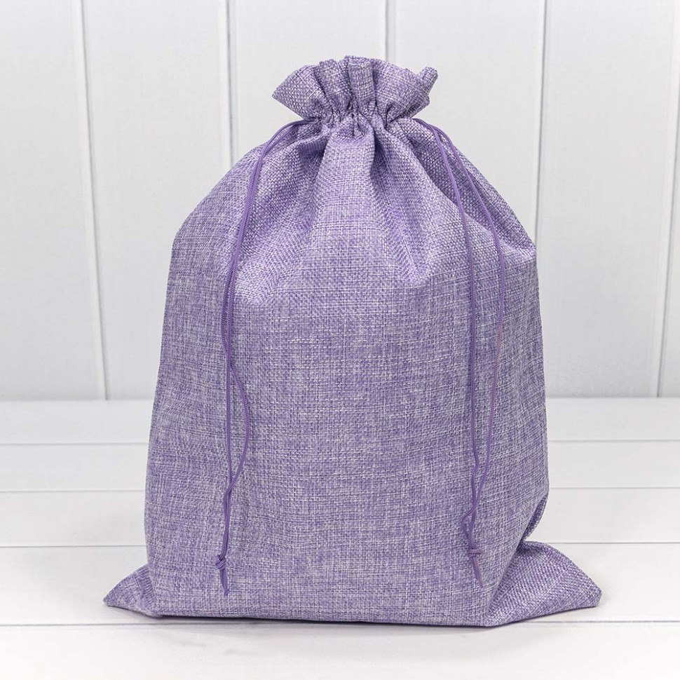 000809A/6 Мешочки из искусственного льна 30*40 см однотонные сиреневый 1/20 1/300