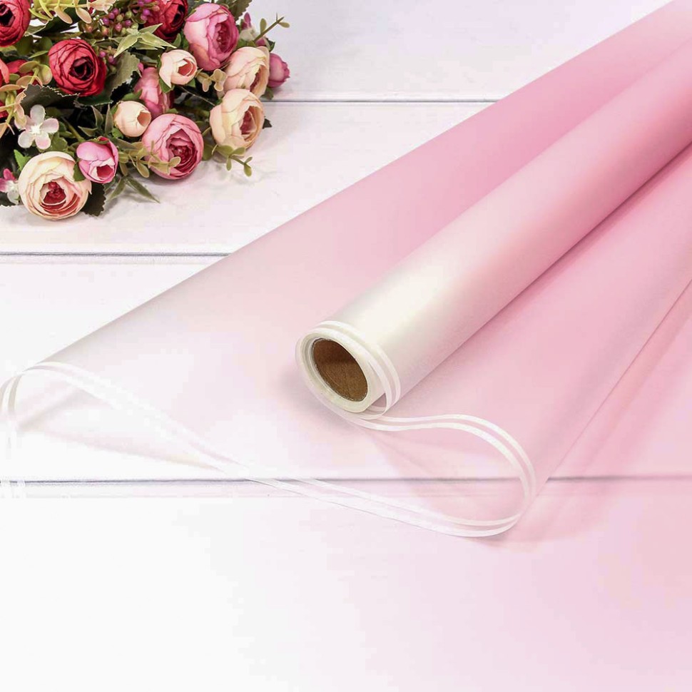 1624/217 Плёнка 0,58*10м матовая с двойной белой полосой 55мкм Розовый 1/30 1624/217 Плёнка 0,58*10м матовая с двойной белой полосой 55мкм Розовый 1/30