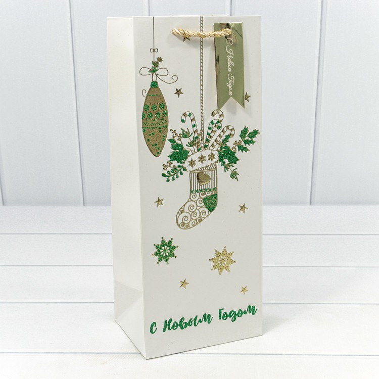 300434M Пакет подарочный "Новый год" (микс 434) 14*35*11 210г 1/20 1/240