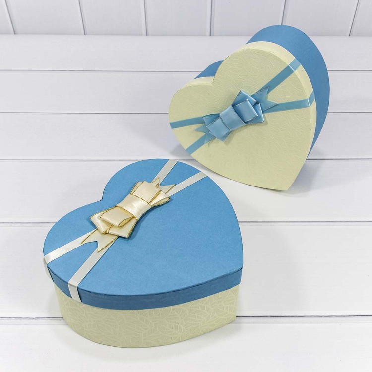 7201520/6 Набор коробок 1/3 сердце 22*20*9 с бантом "For You" (ассортимент) 1/36