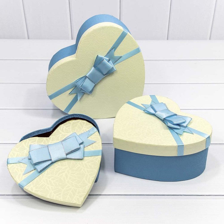 7201520/6 Набор коробок 1/3 сердце 22*20*9 с бантом "For You" (ассортимент) 1/36