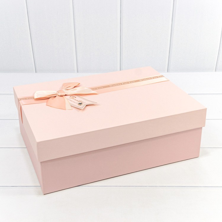720631/4 Коробки Прямоугольные Набор 1/3 33,5*25*11,5 с двойным бантом Розовый 1/12
