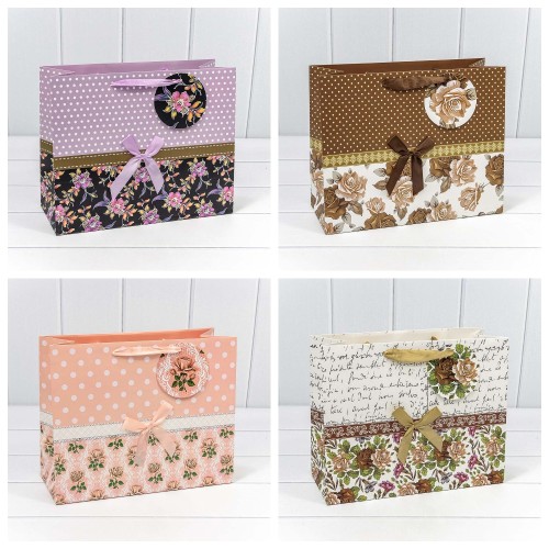 000145CA Пакет подарочный 32*26*11 см 230 гр "Люкс" (микс) 1/20 1/240