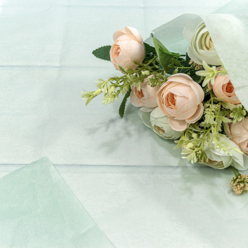 000100/35 Бумага в листах "Тишью" 50*66 (10 шт.) Бледно-голубой 1/250	