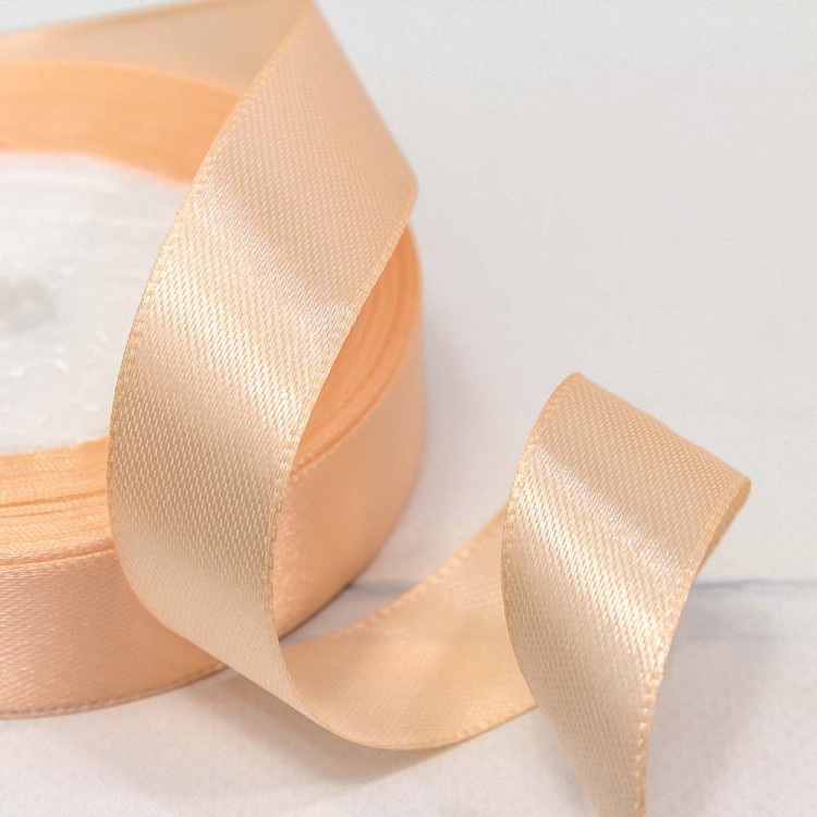 562-20/07 Лента Атласная Сатин 2см*25ярд Персиковый 1/10 1/400