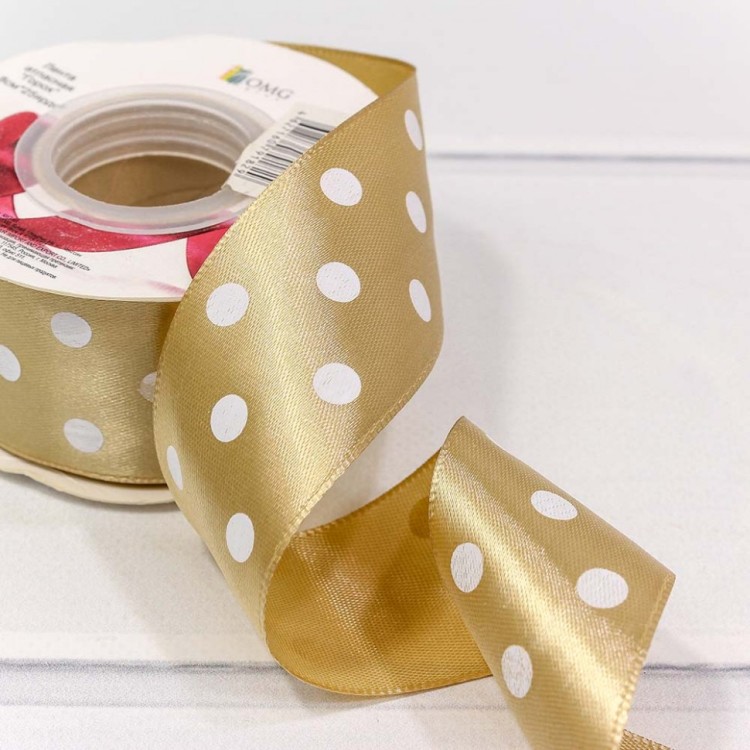 560-38/104 Лента атласная 3,8 см*25 ярдов "Горох" оливково-коричневый 1/6 1/108 560-38/104 Лента атласная 3,8 см*25 ярдов "Горох" оливково-коричневый 1/6 1/108