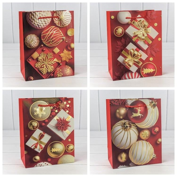 300411E Пакет подарочный "Новый год" (микс 411) 18*23*10 210г 1/20 1/360