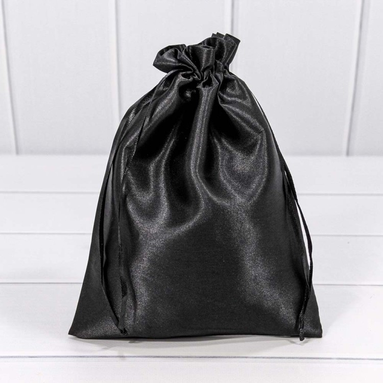 000814-10E Мешочки атласные 18*23 Чёрный 1/25 1/1000