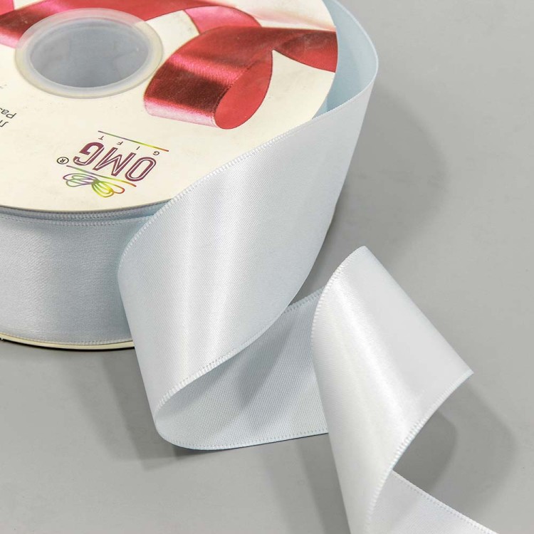 556-50/303 Лента Атласная Полиэстер класс А 5см*100ярд Холодный белый 1/7 1/28