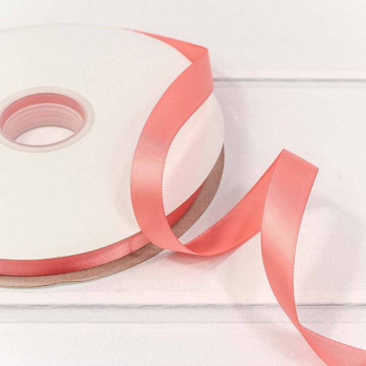 556-15/238 Лента атласная (полиэстер) 1,5 см*100 ярдов персиковый 1/18 1/72