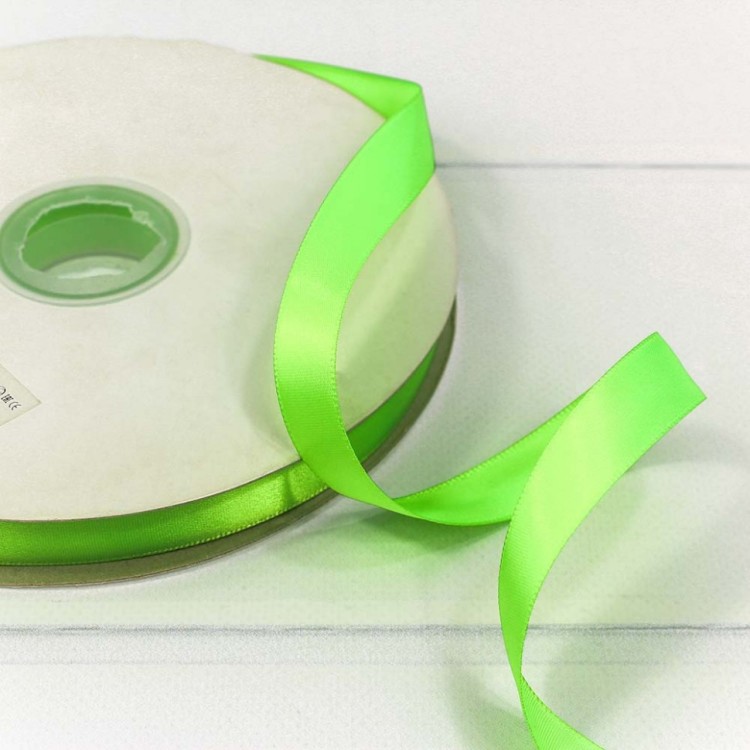 556-15/556 Лента атласная (полиэстер) 1,5 см*100 ярдов ярко-салатовый 1/18 1/72