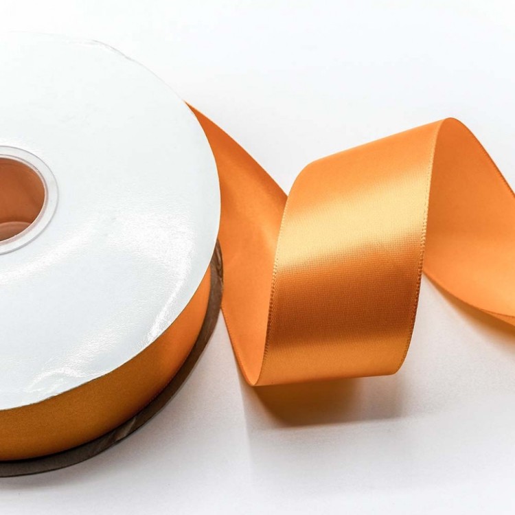 556-50/668 Лента атласная полиэстер 5 см *100 ярдов оранжевый 1/7 1/28