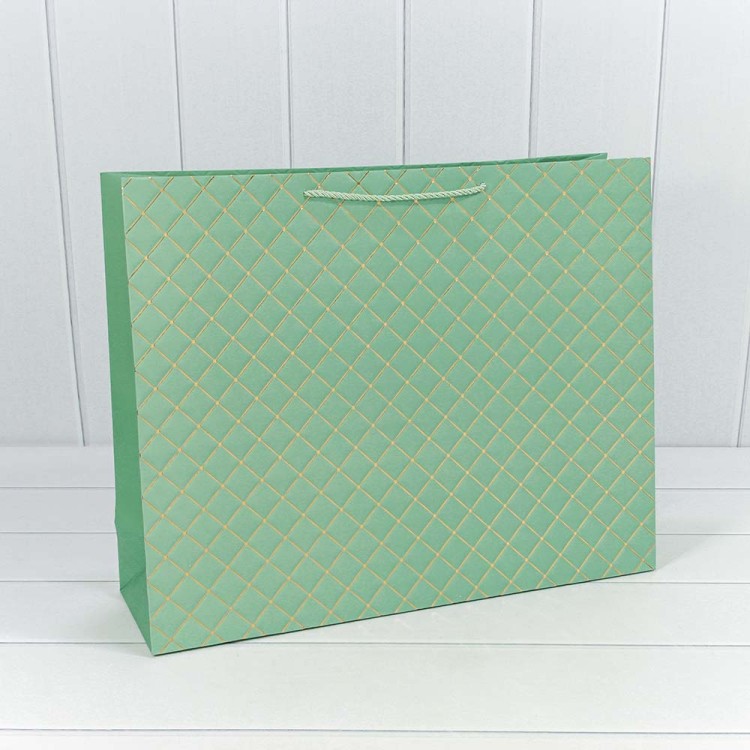 000391TA/10 Пакет подарочный "Ромб" Зелёный 50*40*15 210г 1/20 1/80
