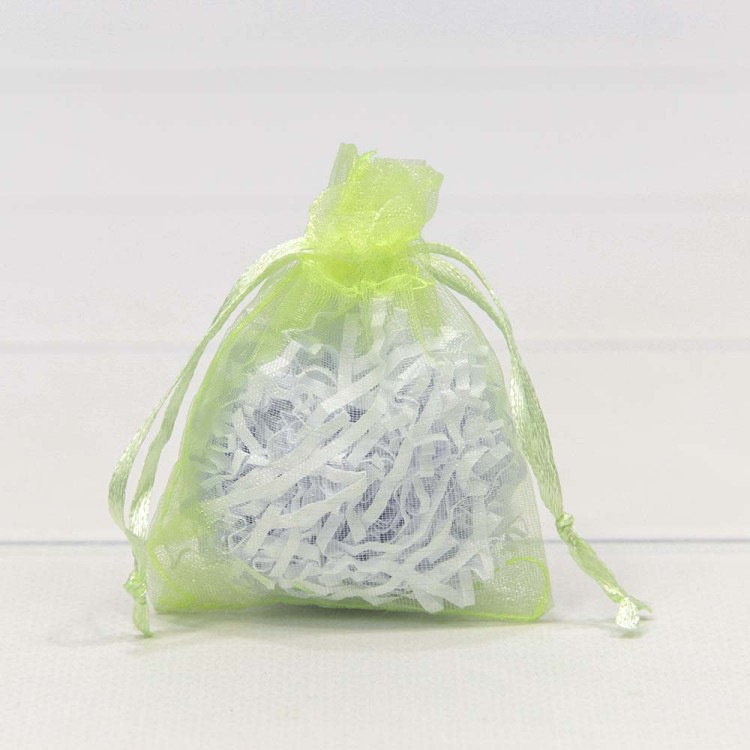 000801-4J Мешочки из органзы 7*9 см однотонные салатовый 1/100 1/5000