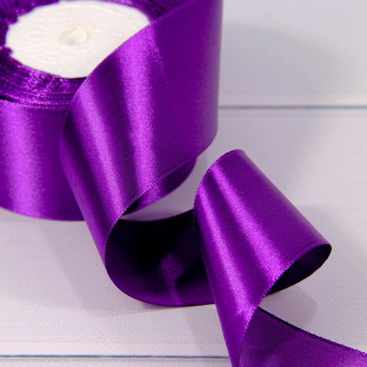 562-50/35 Лента атласная (сатин) 5 см*25 ярдов тёмно-фиолетовый 1/4 1/160
