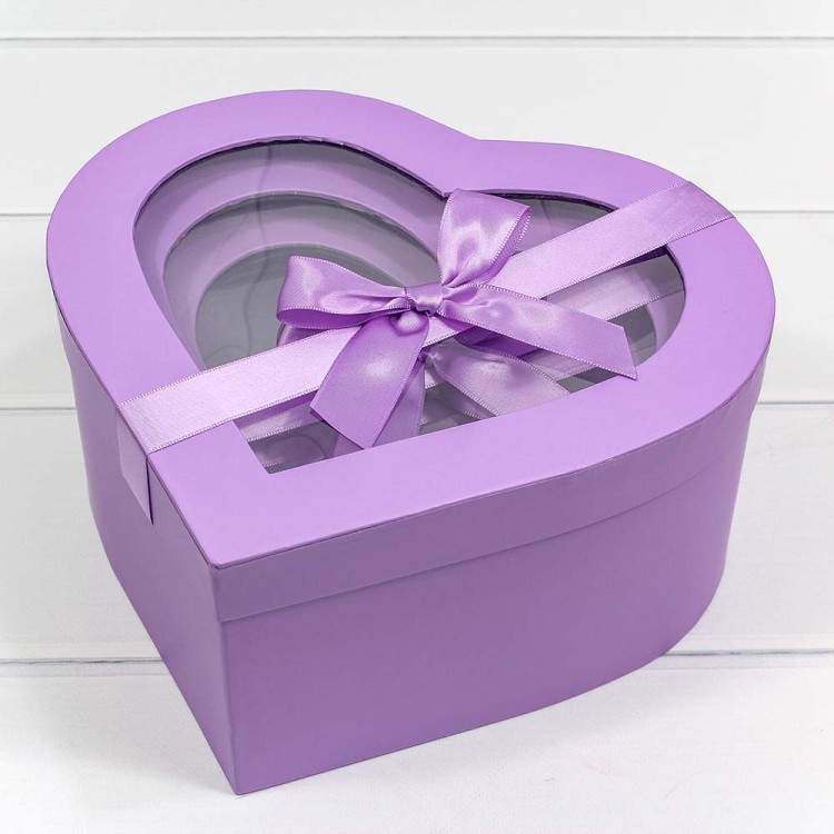 720742/5 Набор коробок "Сердце" 1/3 25,8*24,5*12 Сиреневый 1/12