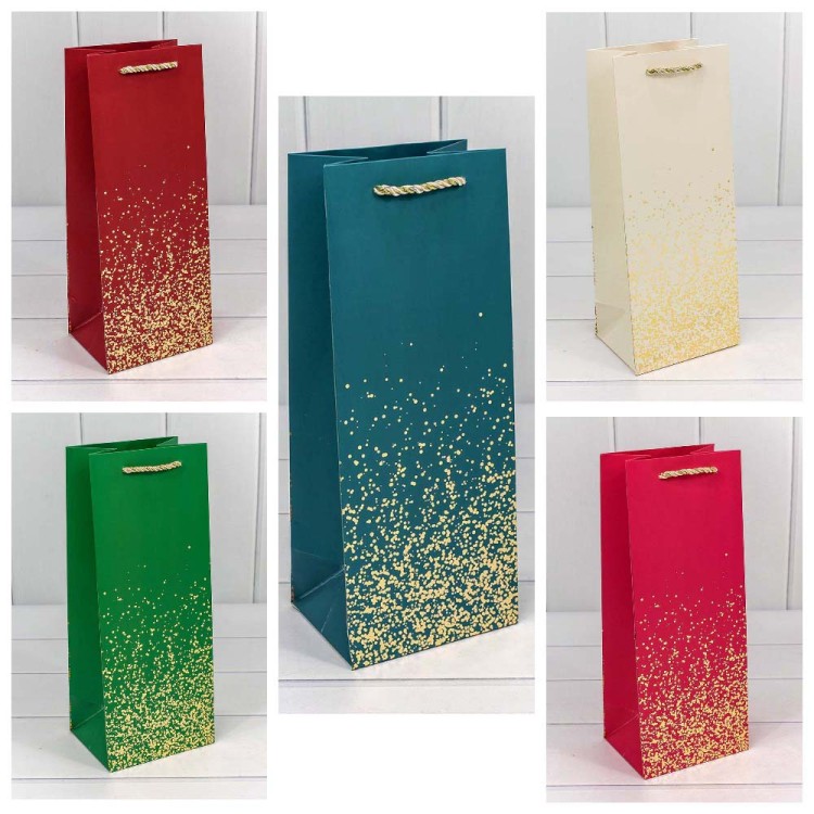 300368M Пакет подарочный "Золотые вкрапления" (микс) 14*35*11 см 1/20 1/240