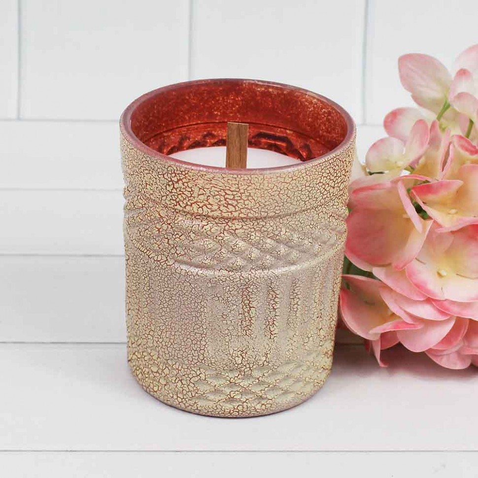 1313301307 САХАРА-КРАКЕЛЮР Свеча парафиновая в стекле H-105мм, D-85мм