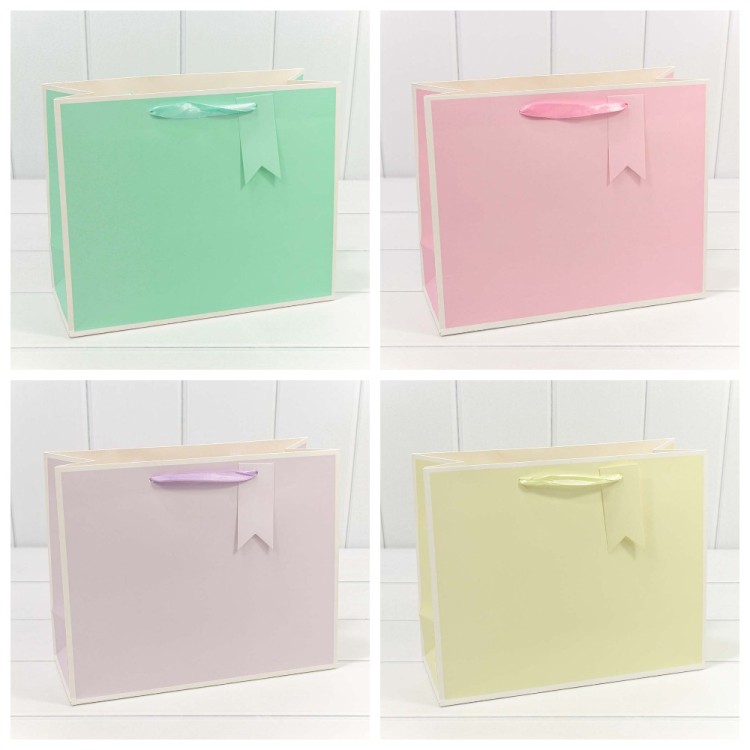 000169CA Пакет подарочный Однотонный в рамке (микс) 32*26*13 210г 1/20 1/240