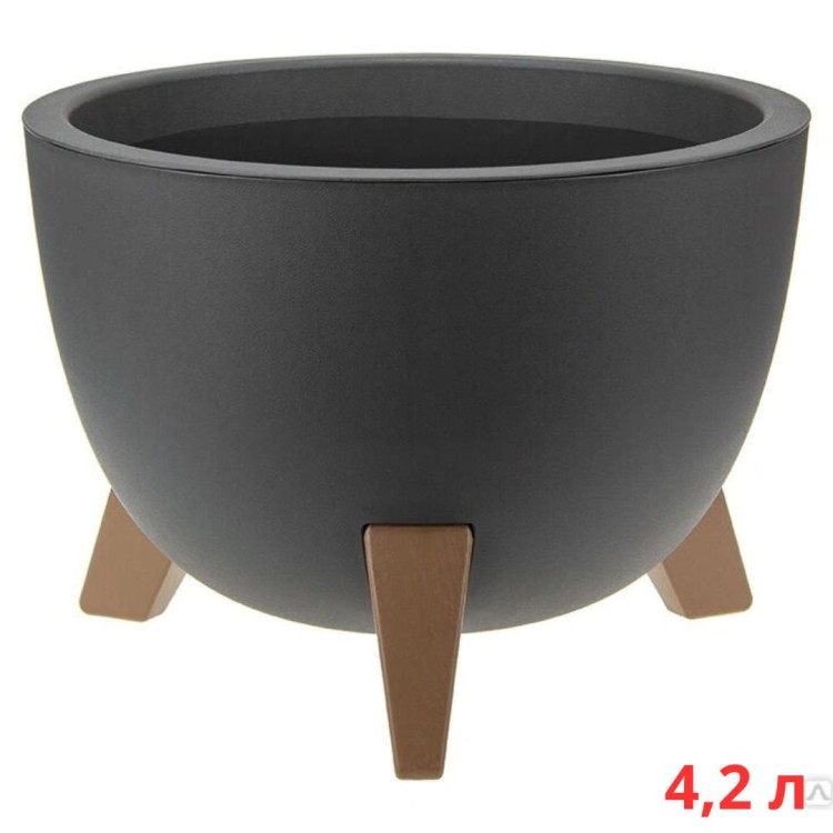 М3186/2 Кашпо ФЛОРИАН D250мм 4,2л Графитовый