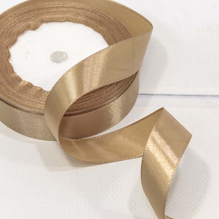 562-20/67 Лента Атласная Сатин 2см*25ярд Капучино 1/10 1/400