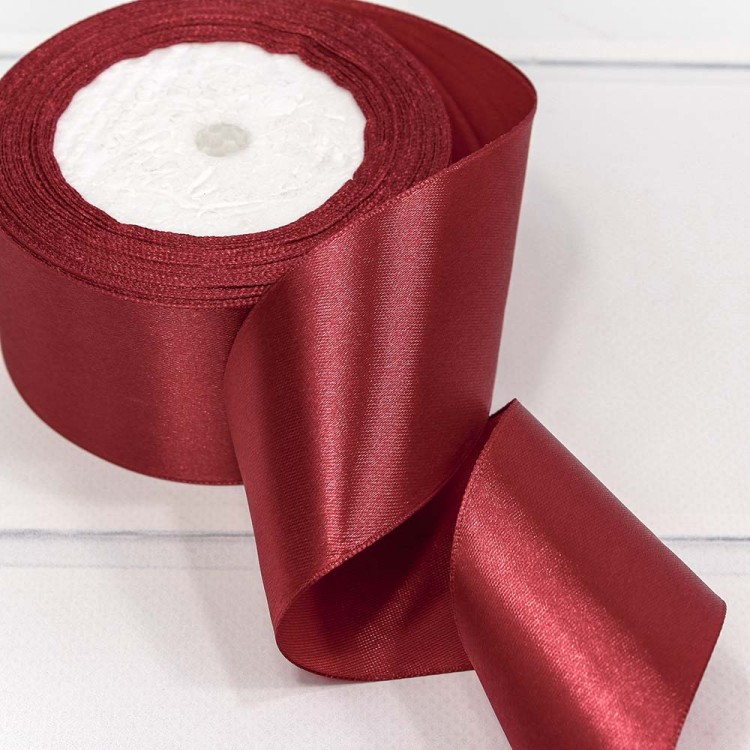 562-50/33 Лента атласная (сатин) 5 см*25 ярдов пурпурно-красный 1/4 1/48