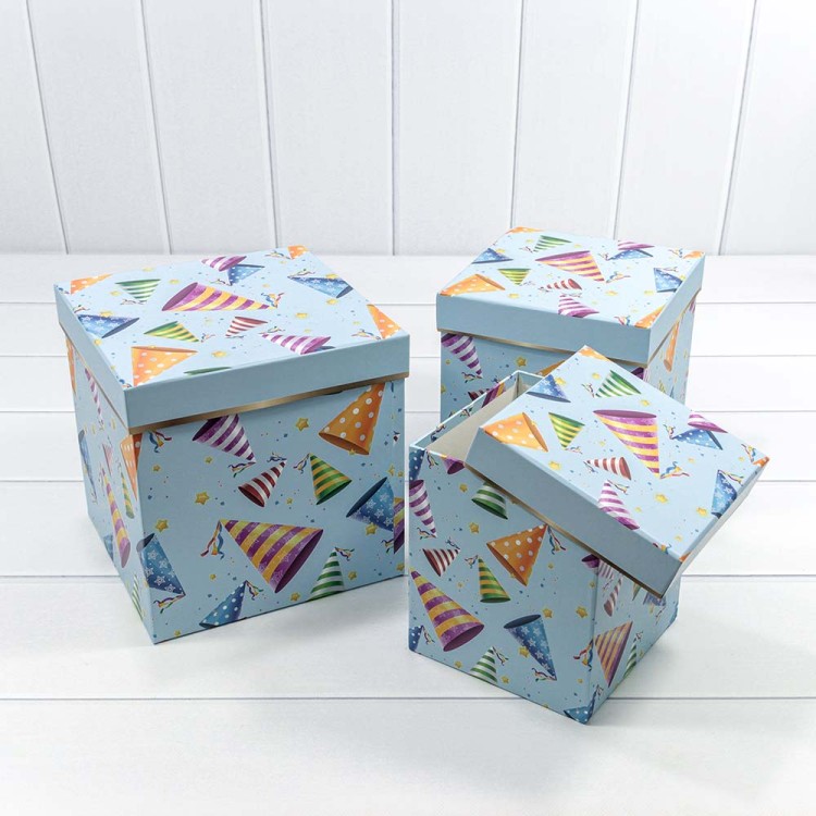 7202810/2 Коробки Куб Набор 1/3 20,5*20,5*21 Голубой 1/12